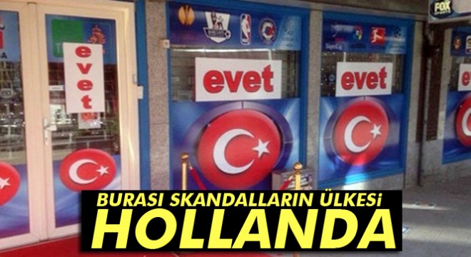 Hollanda'da ‘Türk bayrakları' ve ‘Evet' çıkartmaları vitrinleri süsledi